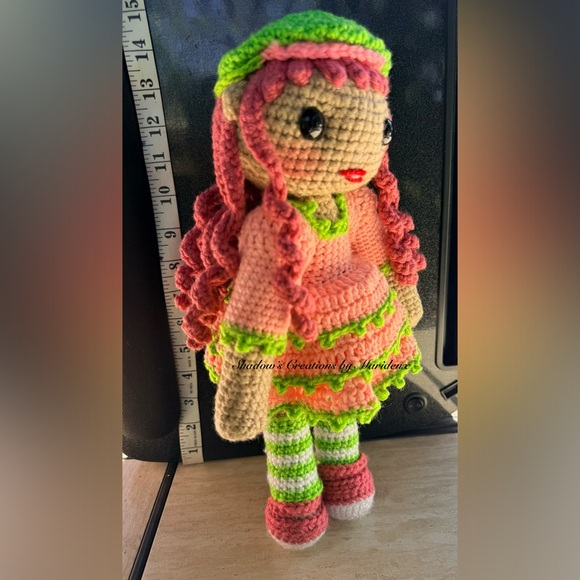 pink and green crochet dress Shop Elle Crochet Green/Pink Dress main image 1